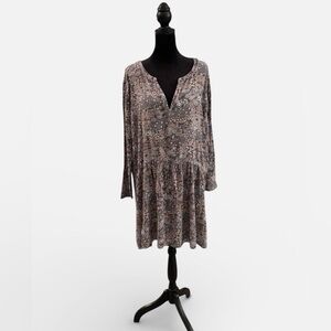 Hinge Pink and Gray Patterned Long Sleeve Dress/Tunic